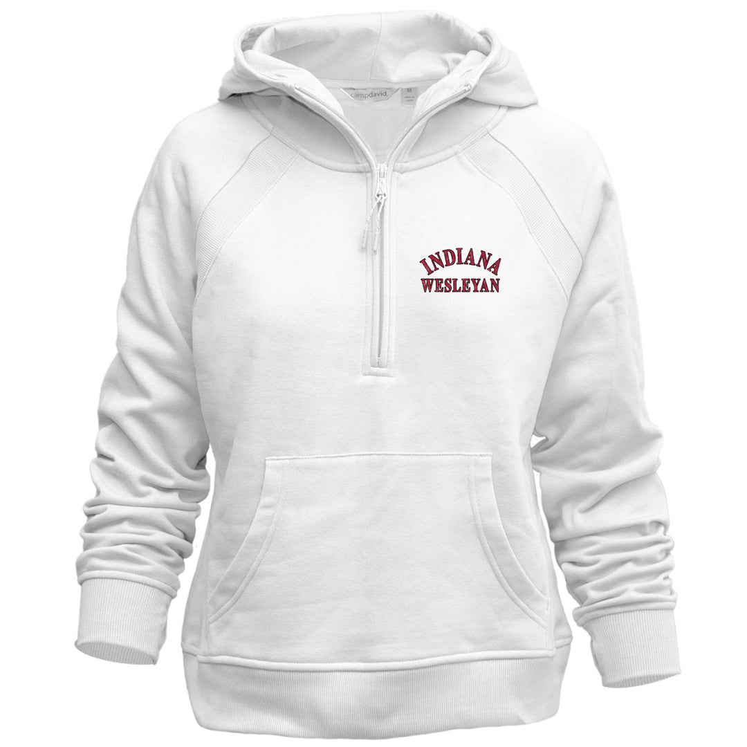 Ladies Asana Half Zip Hoodie | White