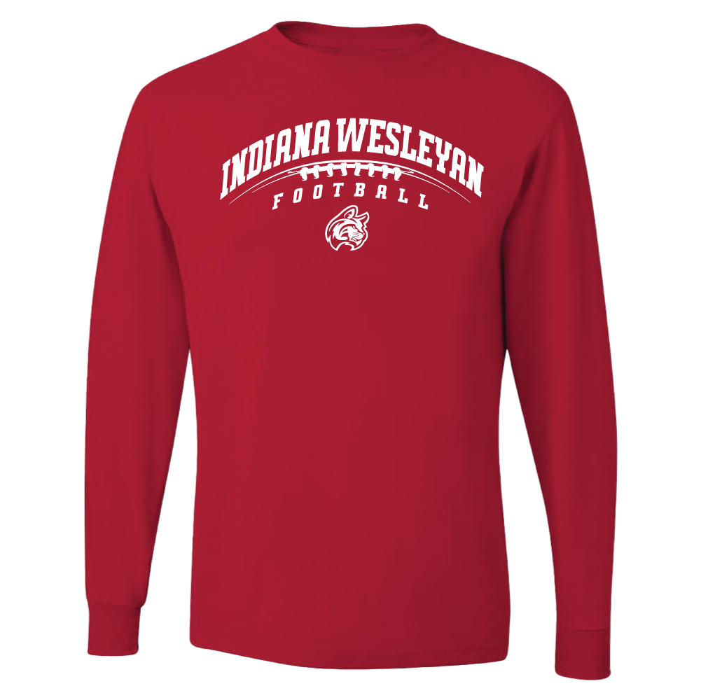 Long Sleeve Football Tee | Red
