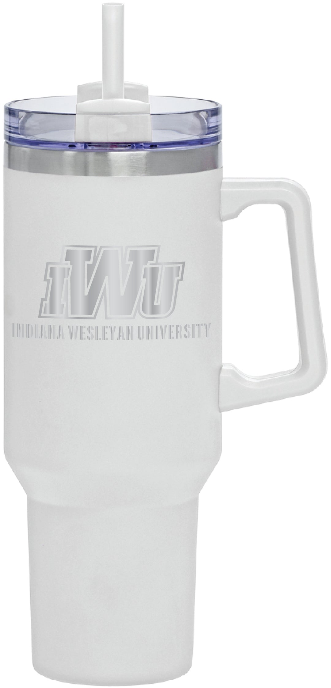 40Oz Handled Stainless Steel Travel Mug | White