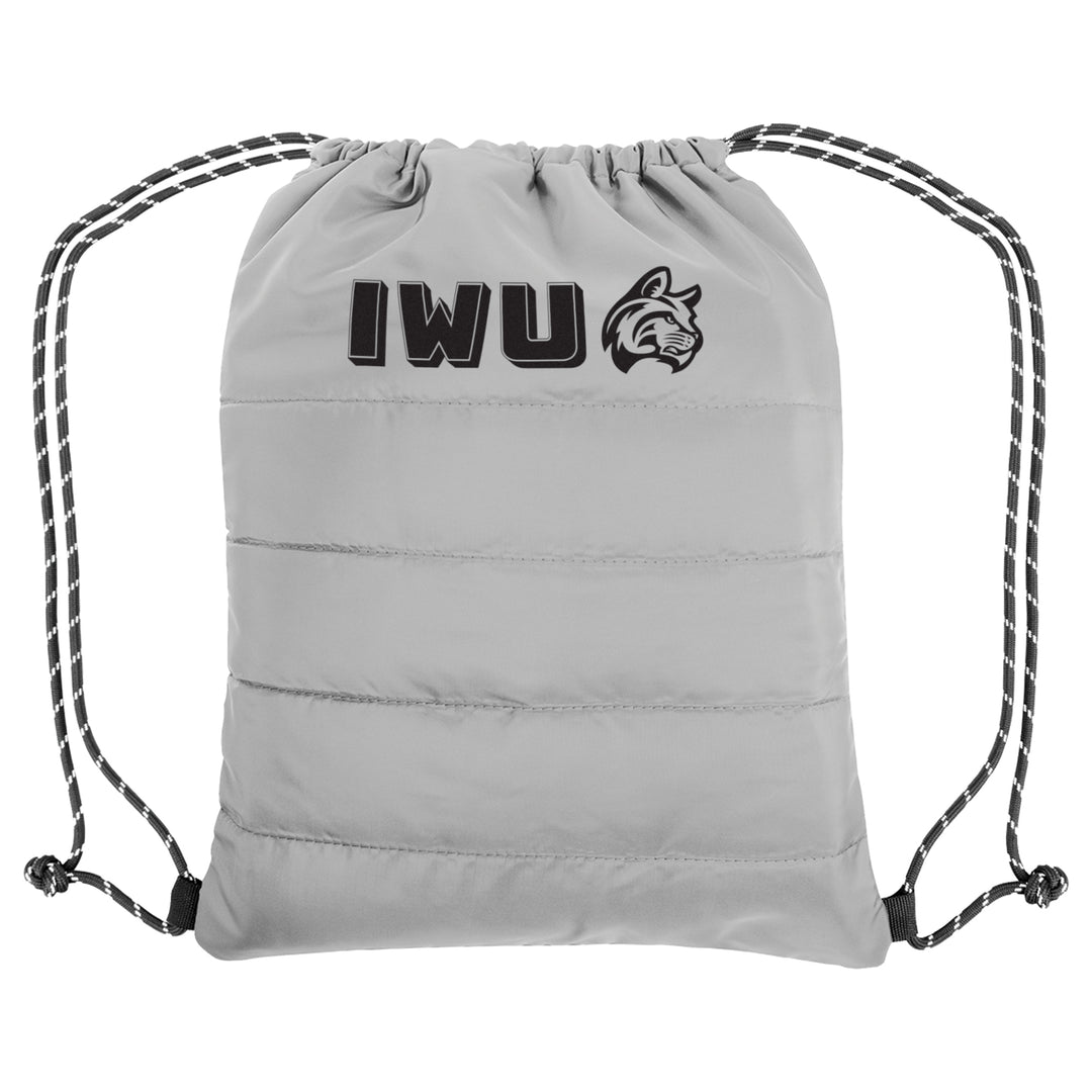 Puffy Quilted Drawstring Bag | Grey