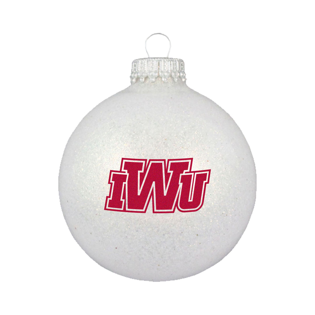 Sparkle Glass Ball Ornament | White