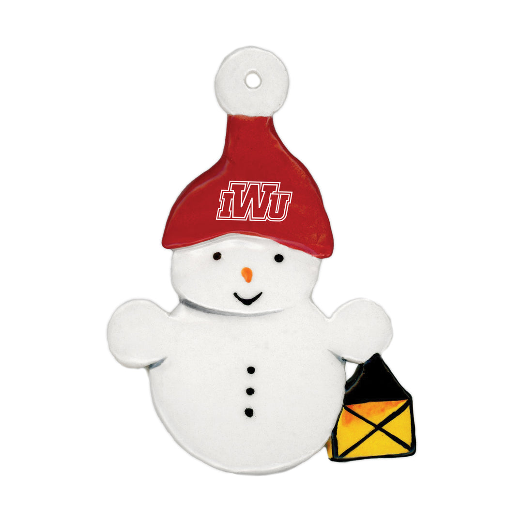 Night Watch Snowman Ornament | Red
