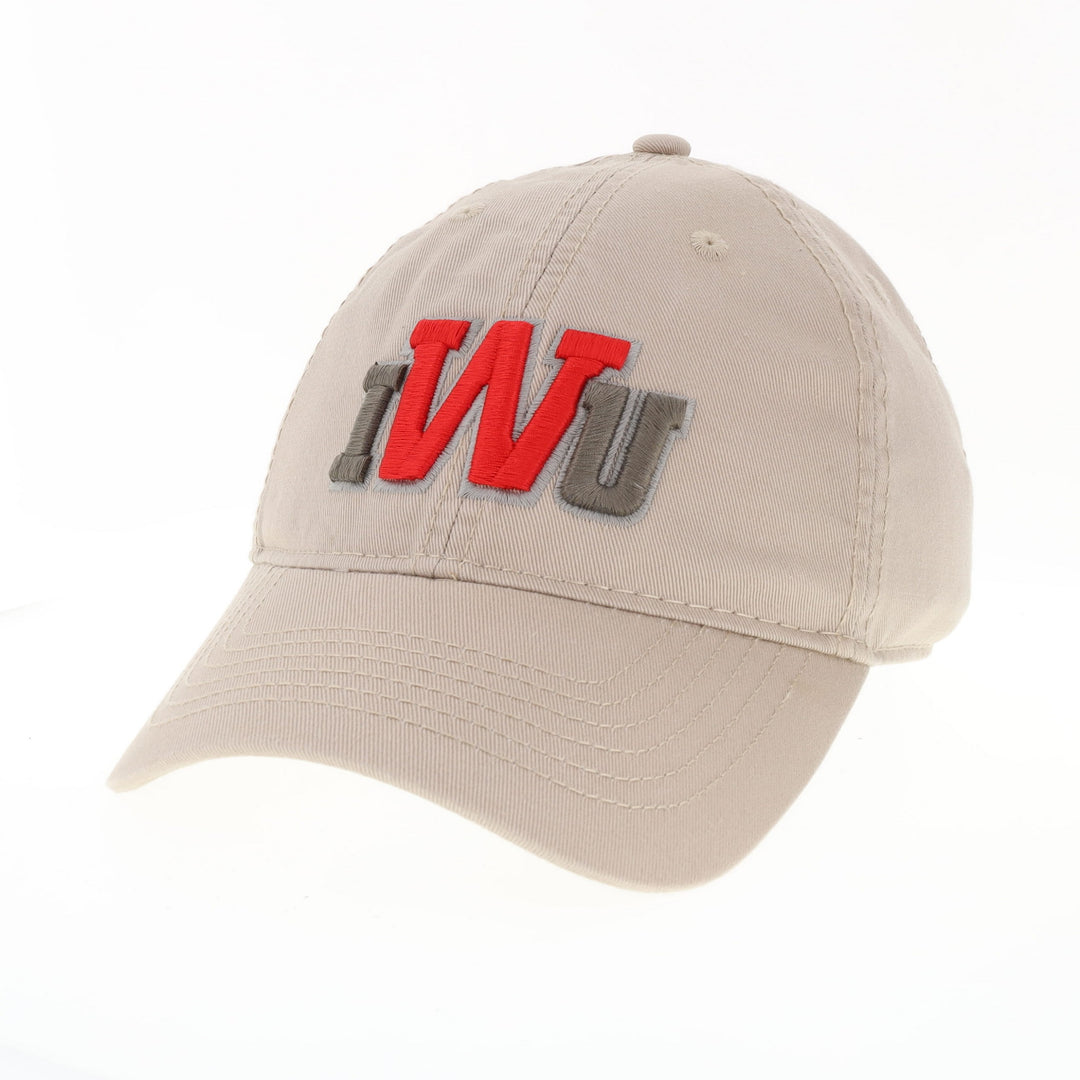 Khaki EZA Relaxed Twill Cap with IWU Logo