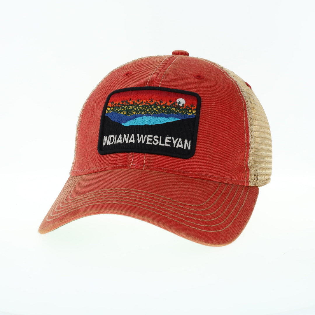 Old Favorite Trucker Hat | Scarlet W/ Corn Design