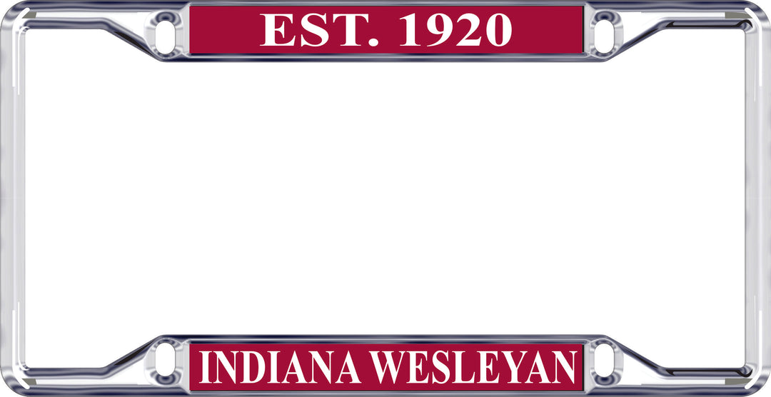 License Plate Frame | EST. 1920 over Indiana Wesleyan
