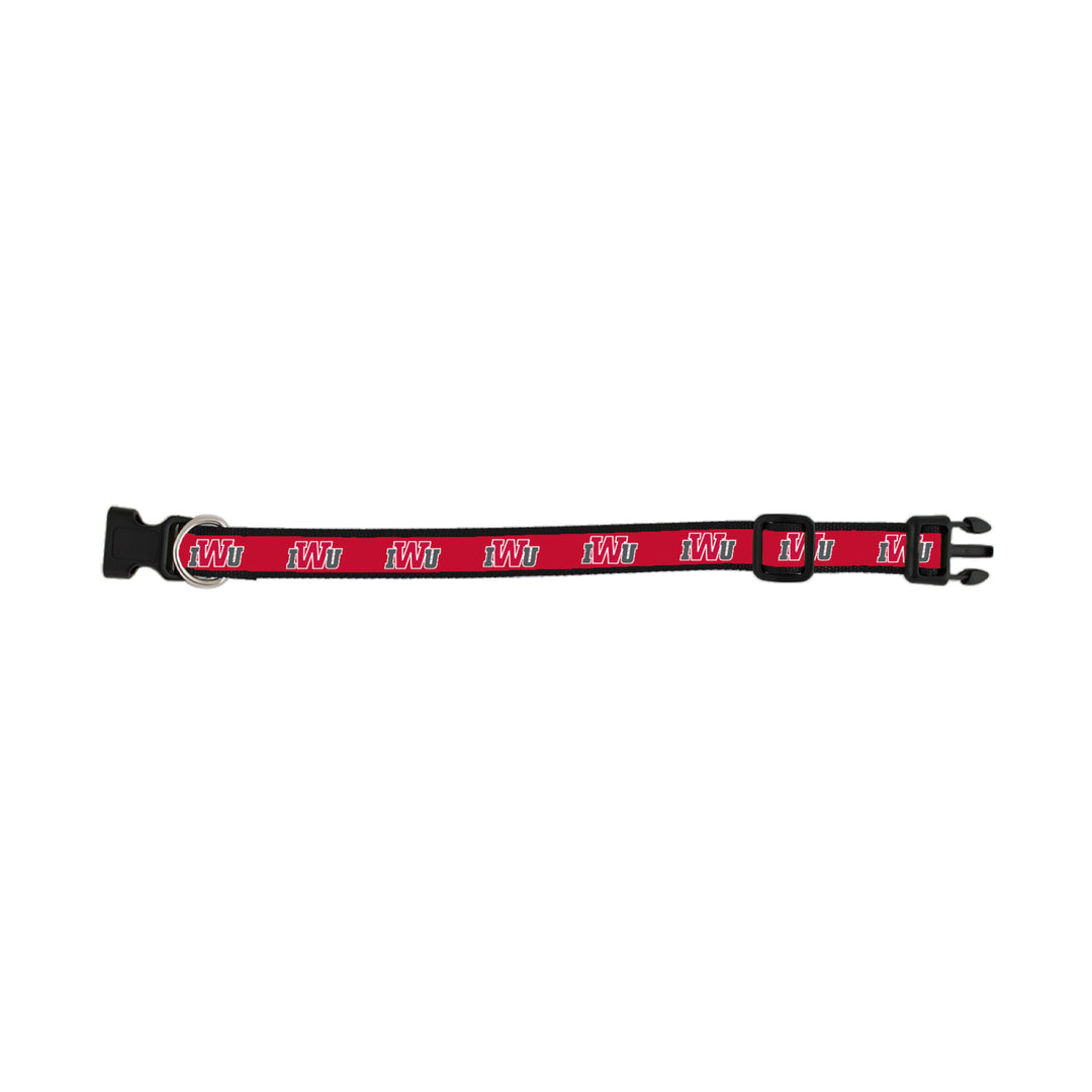 Wellington Embroidered 14" Pet Collar | Red/Grey