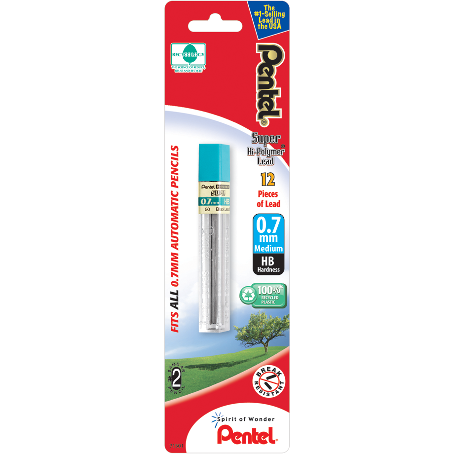 Pentel Super Hi-Polymer Replacement Lead-Gray
