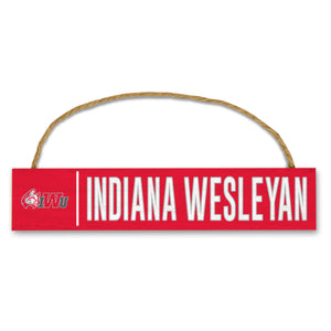 Wood Plank Hanging Sign 5' x10", Red