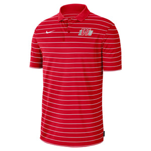 Stadium Striped Polo by Nike, Red (F22)