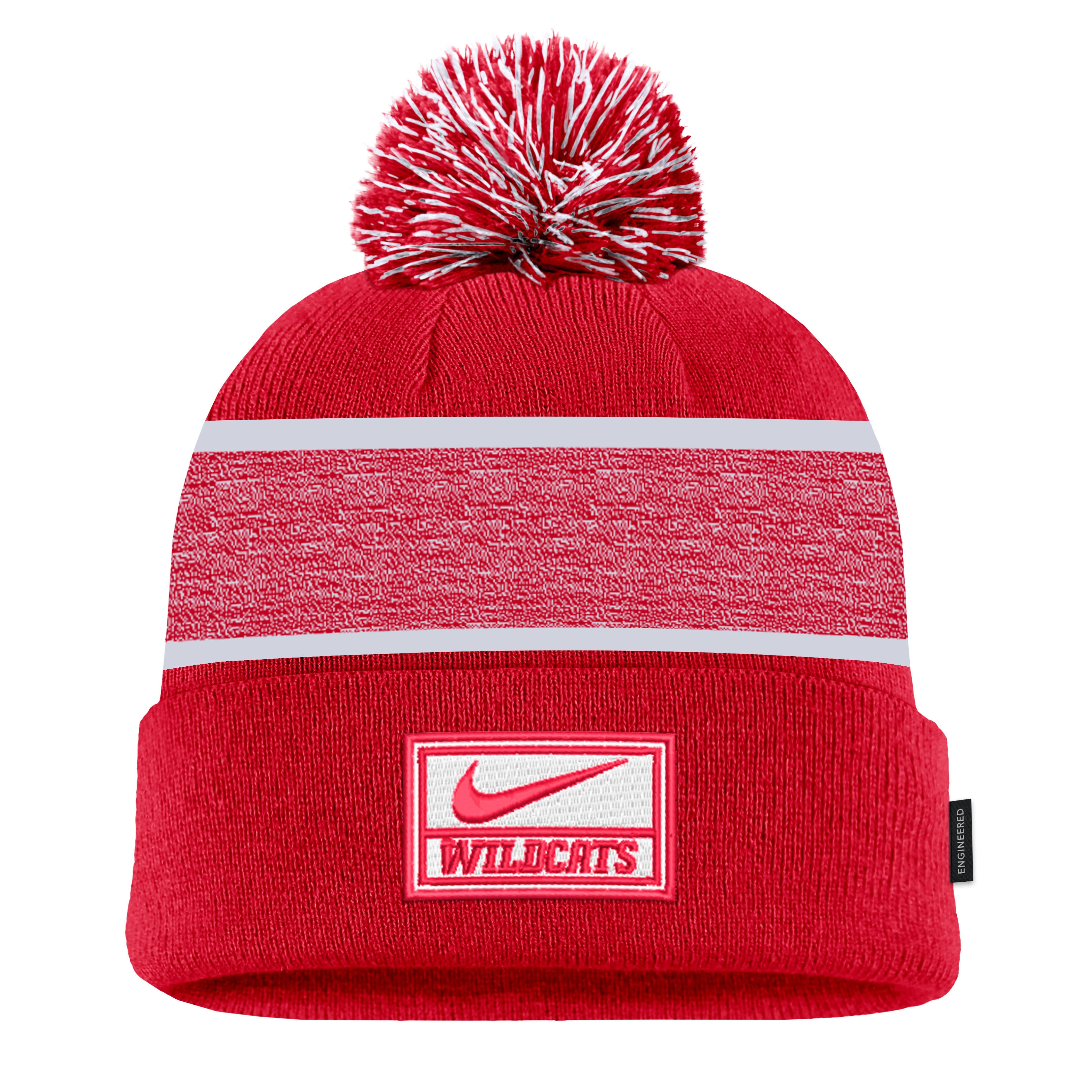 Sideline Peak Beanie with Removable Pom | Red/White – Indiana