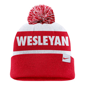 NIKE Peak Stripe Beanie, Red/White (F24)