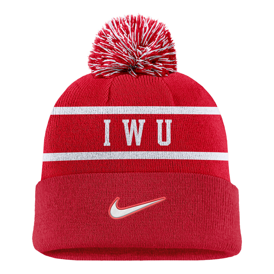 Peak Stripe Beanie | Red/White