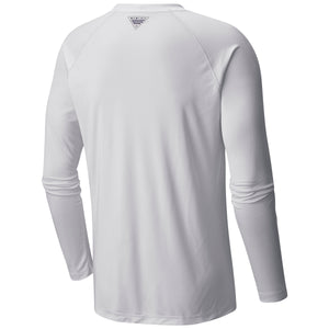 Columbia Terminal Tackle Long Sleeve Tee, White/Red (F23)