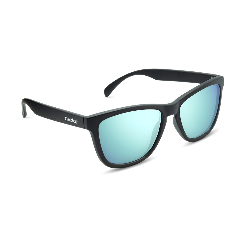 Chucktown Black Frame Sunglasses, Blue Lens