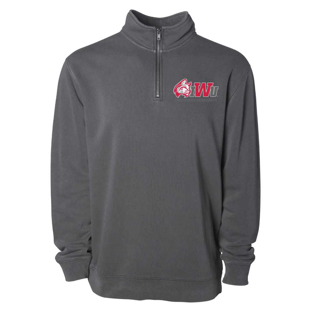 1/4 Zip IWU Logo Sweatshirt | Pigment Black