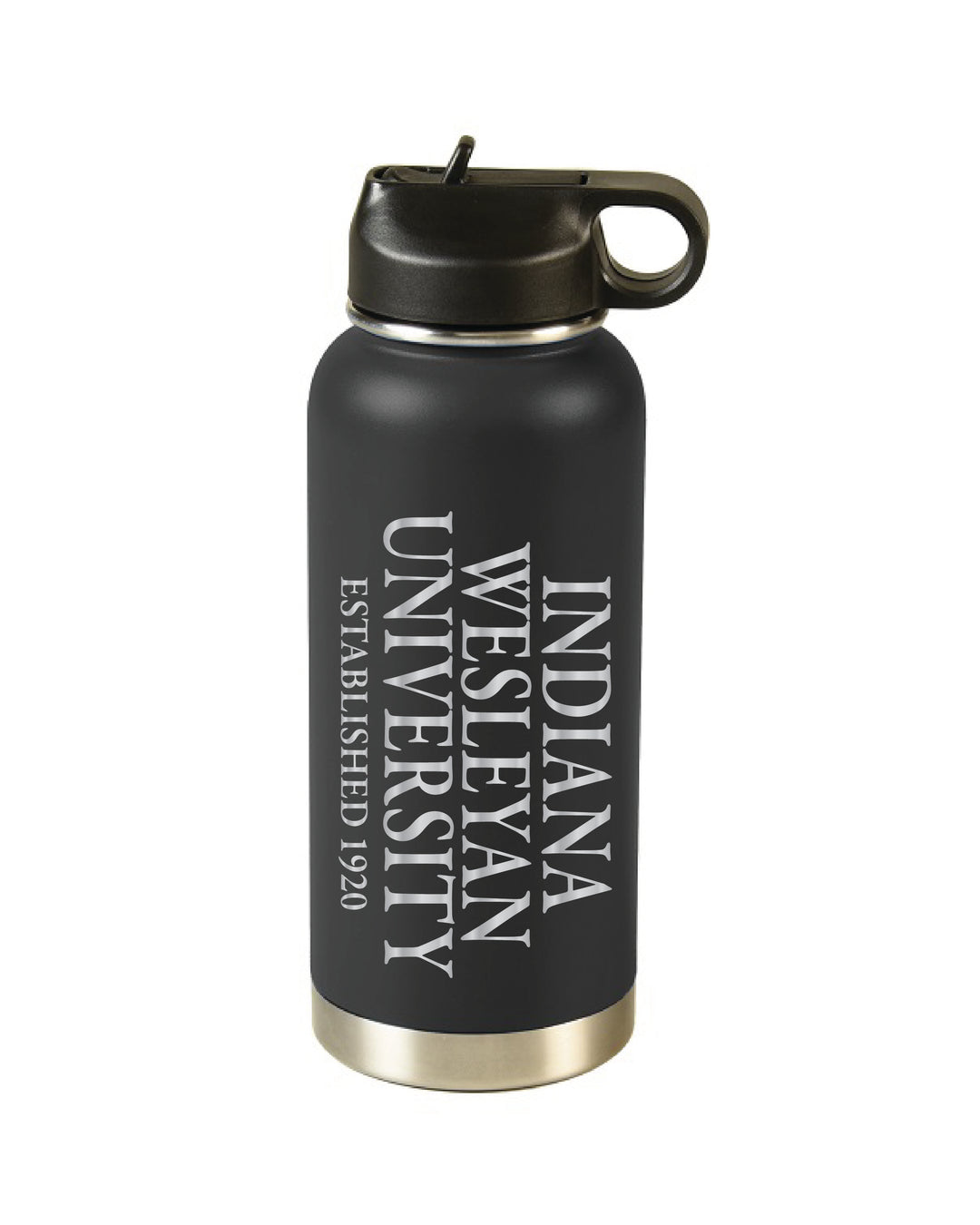 32 Oz Laser Etched Powder Coated Stainless Steel Bottle | Black