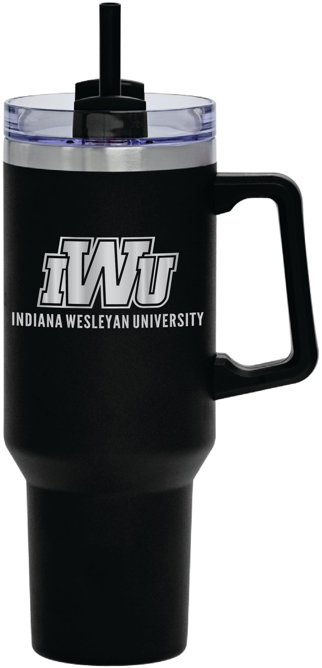 40oz. Handled Stainless Steel Travel Mug, Black