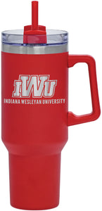 40oz. Handled Stainless Steel Travel Mug, Red