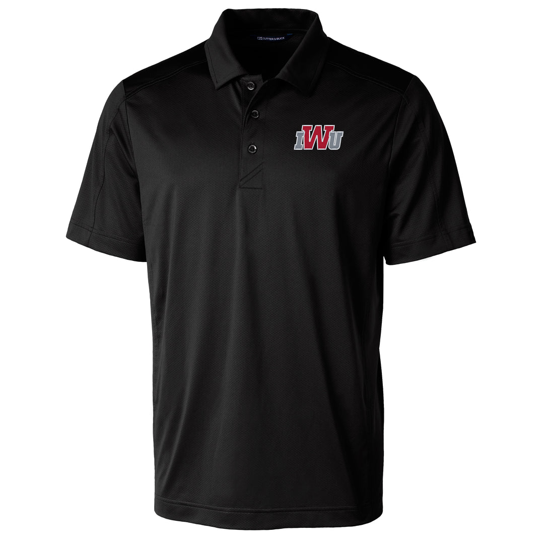 Prospect Eco Textured Stretch Recycled Mens Short Sleeve Polo | Black
