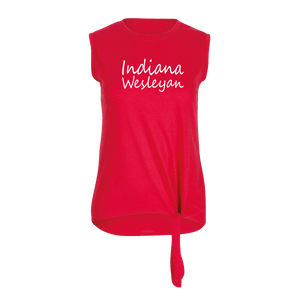 Ladies Knot Front Tee, True Red