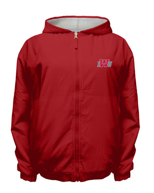 Ladies Reversible Hooded Full Zip Jacket , Cardinal