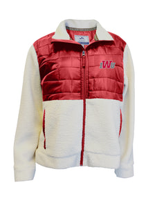 Quilted Puff & Pebble Fleece Full Zip, Cardinal