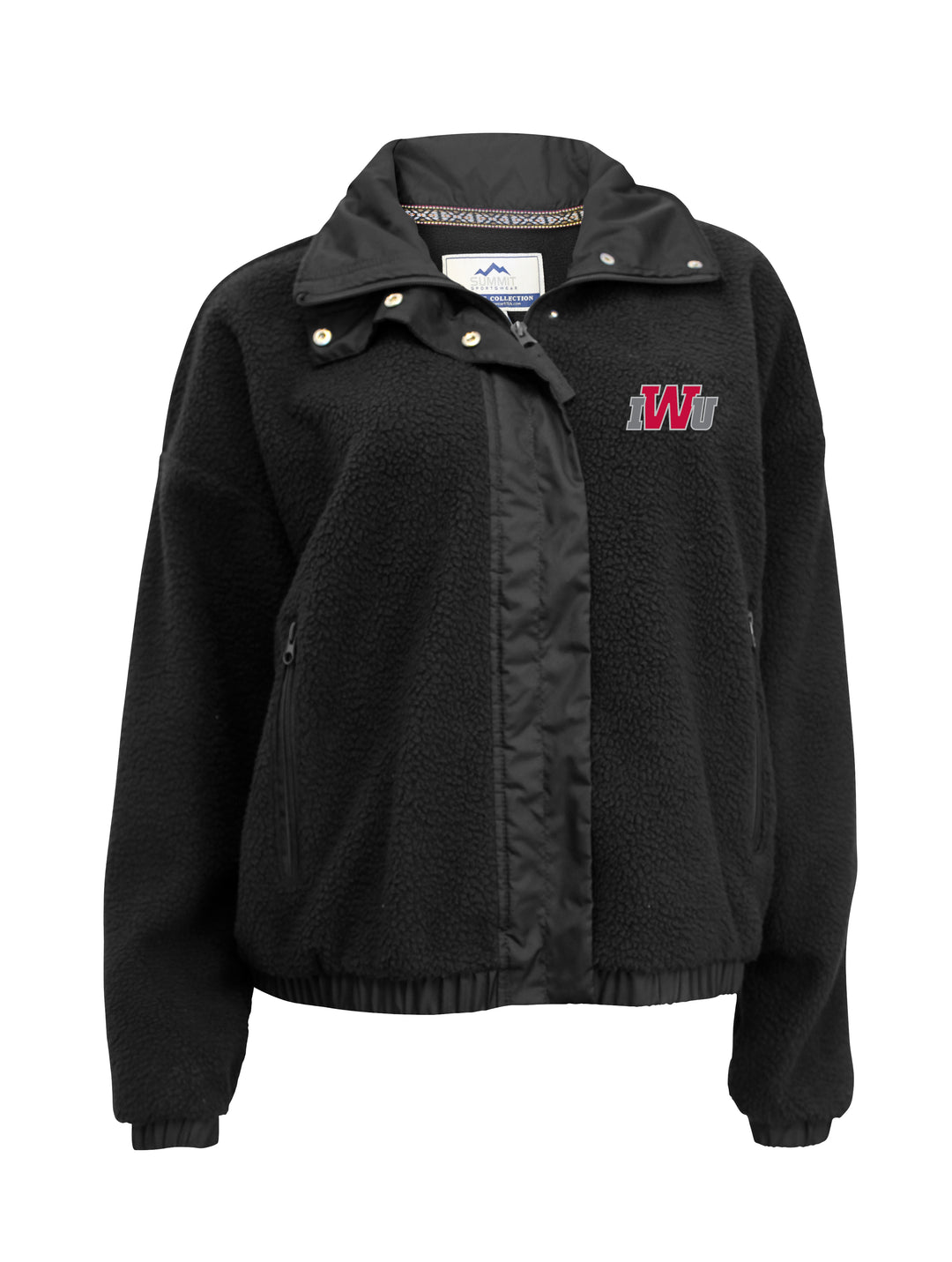 Pebble Fleece Full Zip Snap Jacket | Black
