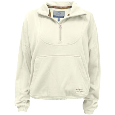 Vintage Terry 1/4 Zip Pullover, Cream