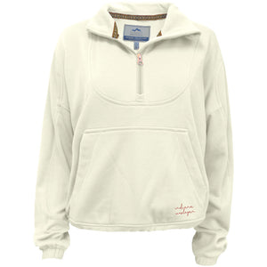 Vintage Terry 1/4 Zip Pullover, Cream