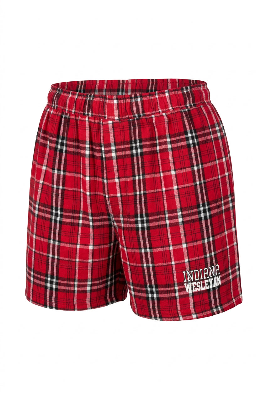 Men's Flannel Boxer Short | Red/White Plaid