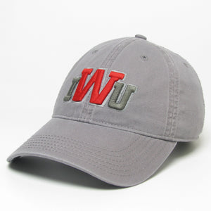 Grey Relaxed Twill Cap With IWU Logo