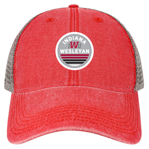 Dashboard Trucker Hat (Sunset Design), Scarlet