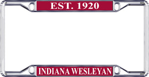 License Plate Frame, EST. 1920 over Indiana Wesleyan