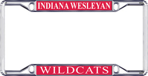 License Plate Frame, Indiana Welseyan over Wildcats