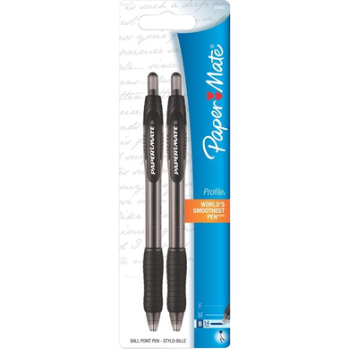 Paper Mate Profile Retractable Ballpoint Pen 2pk, 1.4mm (51436)