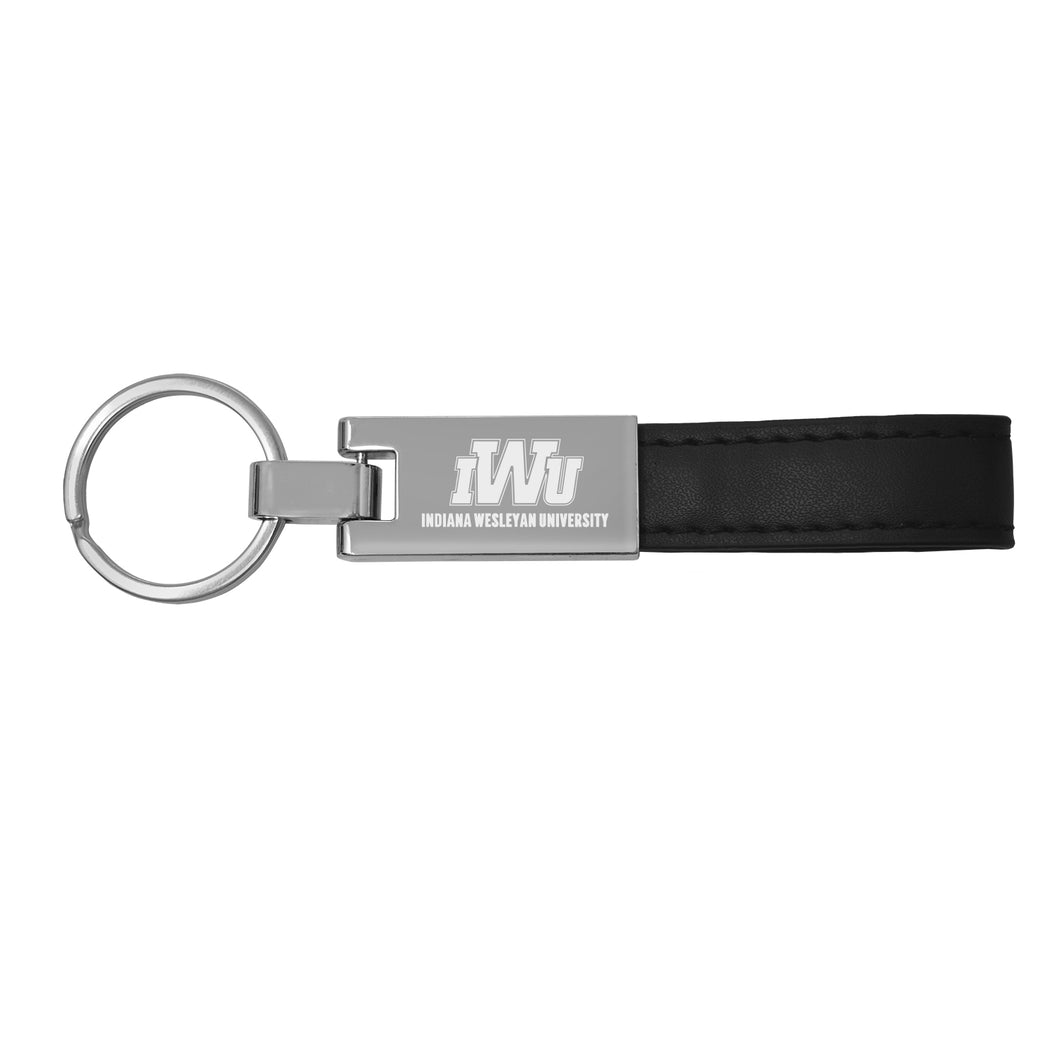 Leather Strap Keychain by LXG, Black (F22)