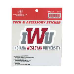 Spirt Tech & Accessory Sticker IWU over School Name-Medium (CP512)