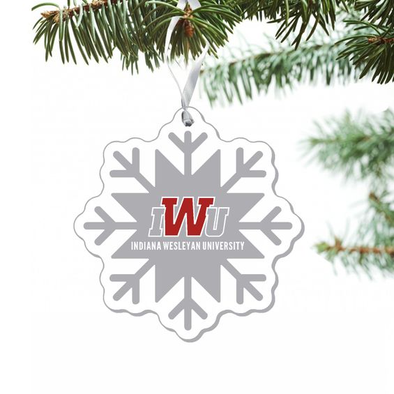 IWU Snowflake Ornament, Grey/White
