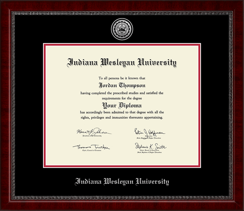 Church Hill Doctorate Graduation Engraved Diploma Frame W/Silver Medallion (#6)