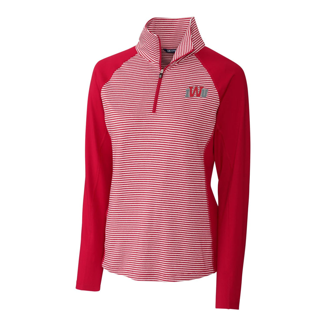 Cutter & Buck Women's Forge Tonal Stripe 1/2 Zip, Cardinal