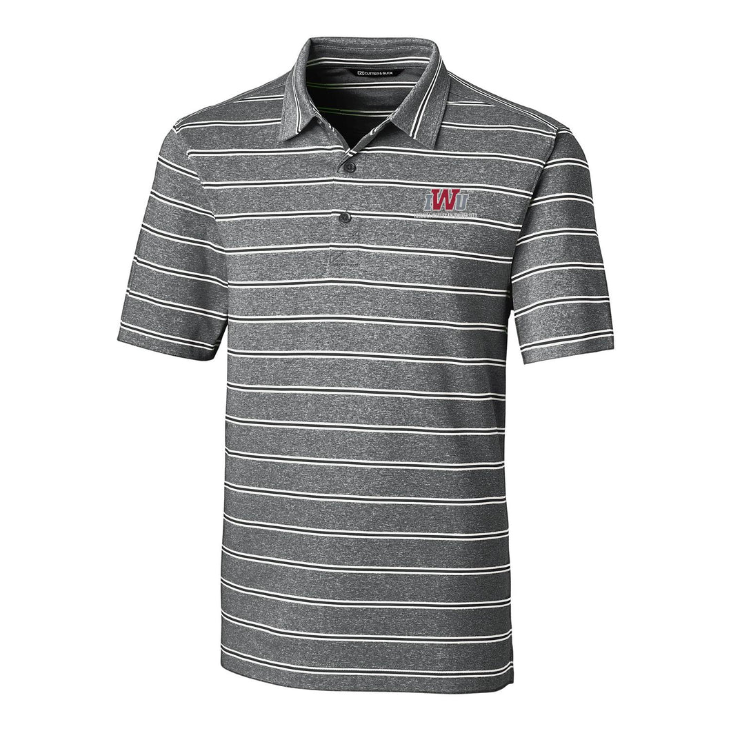 Cutter & Buck Men's Forge Heather Stripe Polo, Black