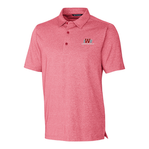 Forge Heathered Stretch Polo by Cutter and Buck, Cardinal Red Heather
