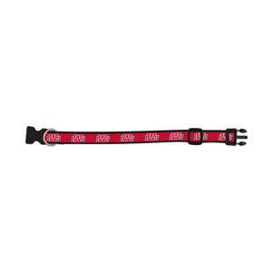 Wellington Embroidered 14" Pet Collar, Red/Grey (PE091)