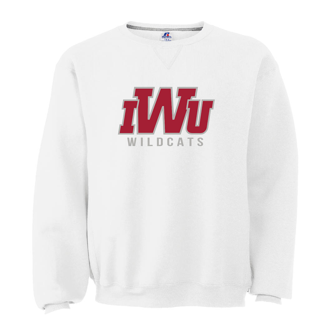 IWU Wildcats Twill Crew, White (F22)
