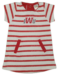 French Terry Dress, Red/White