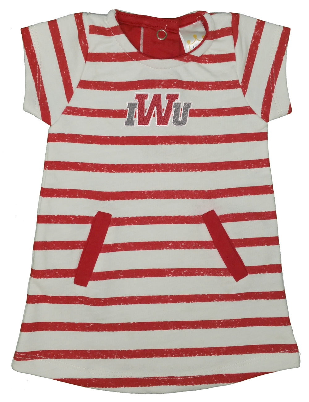 French Terry Dress, Red/White