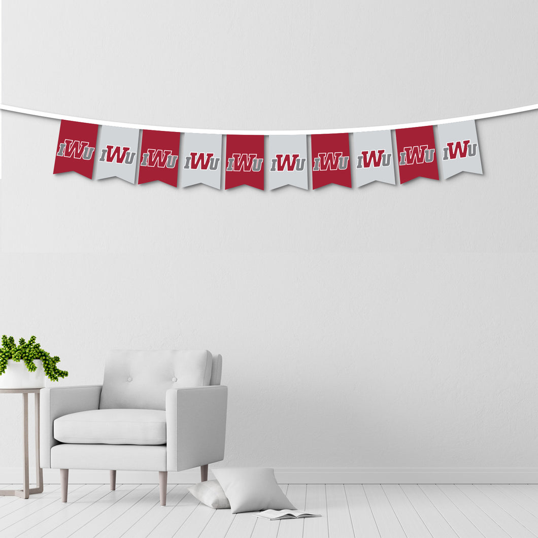 IWU Felt String Banner, Red/White