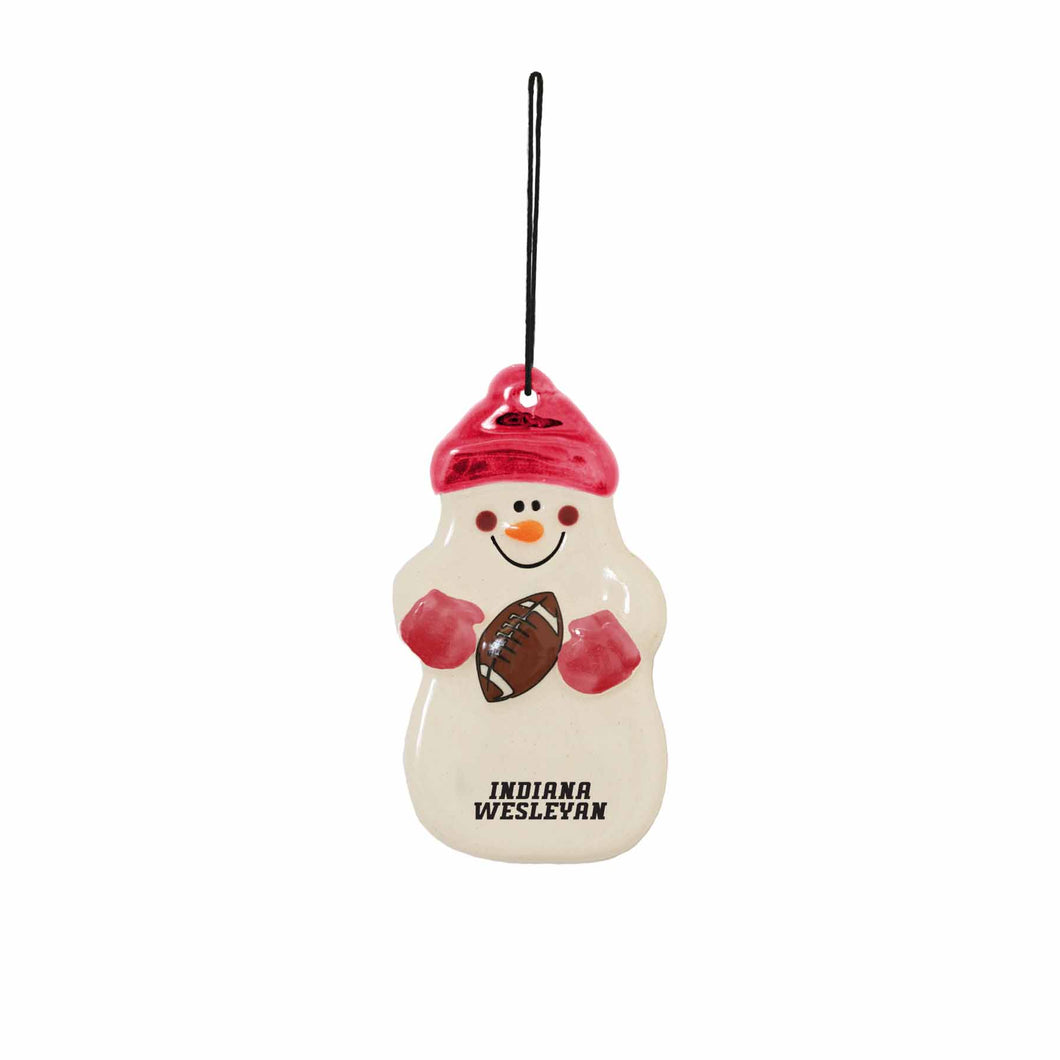 Spirit Home Football Snowman Ornament, White