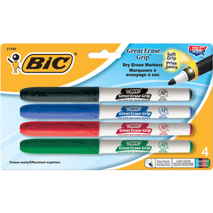 Great Erase Grip Dry Erase Marker Asst. Fine 4pk (74412)