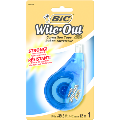 BIC WITE-OUT BRAND EZCORRECT CORRECTION TAPE, .17inX39.3ft (74195)